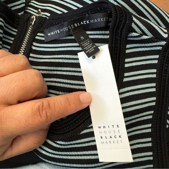NWT WHITE HOUSE BLACK MARKET Sleeveless Striped Knit Casual Shirt, Size S - Picture 4 of 6